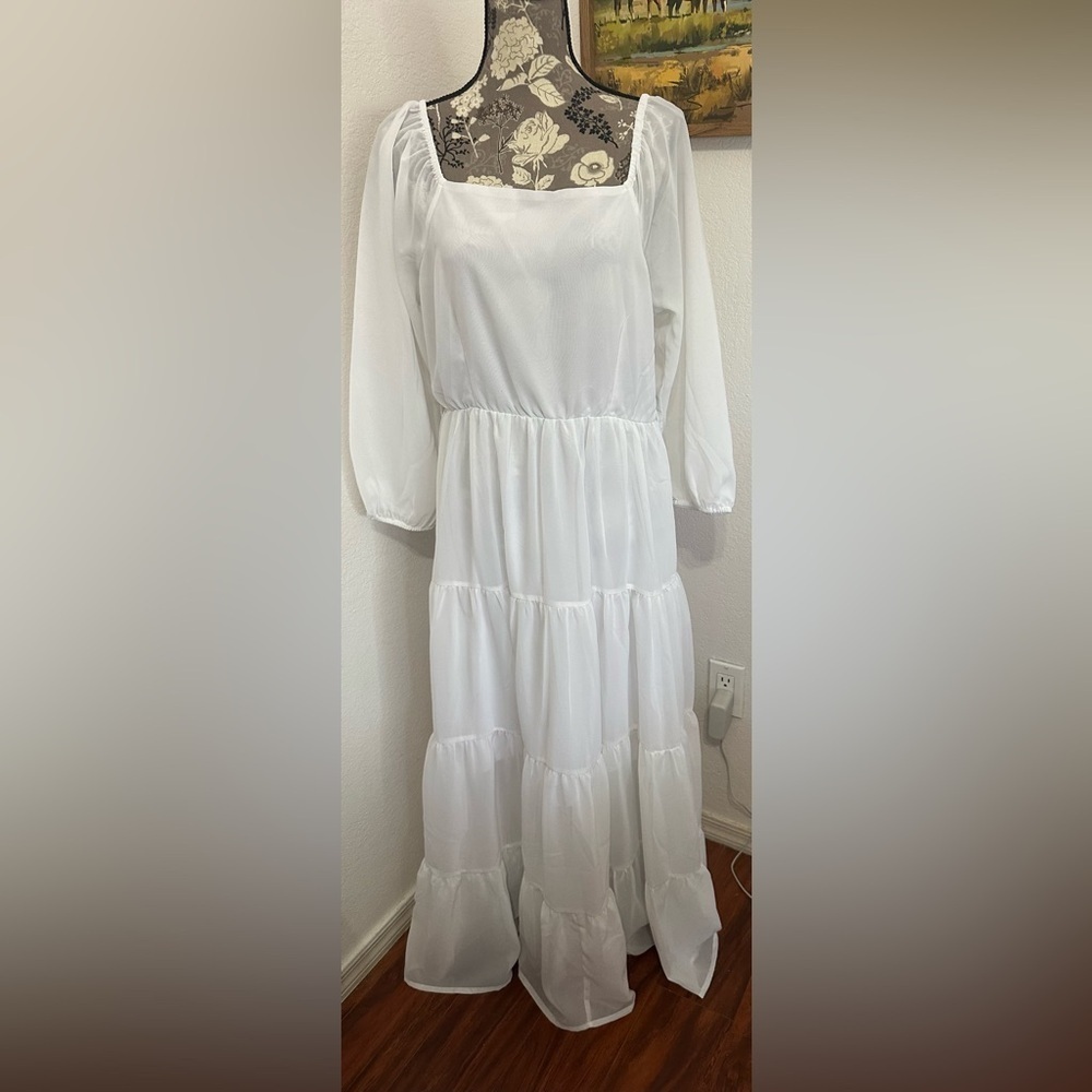 Sassafras White Maxi Dress - Size L